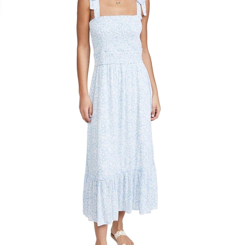Lost and Wander Baby Blue Floral Maxi Dress